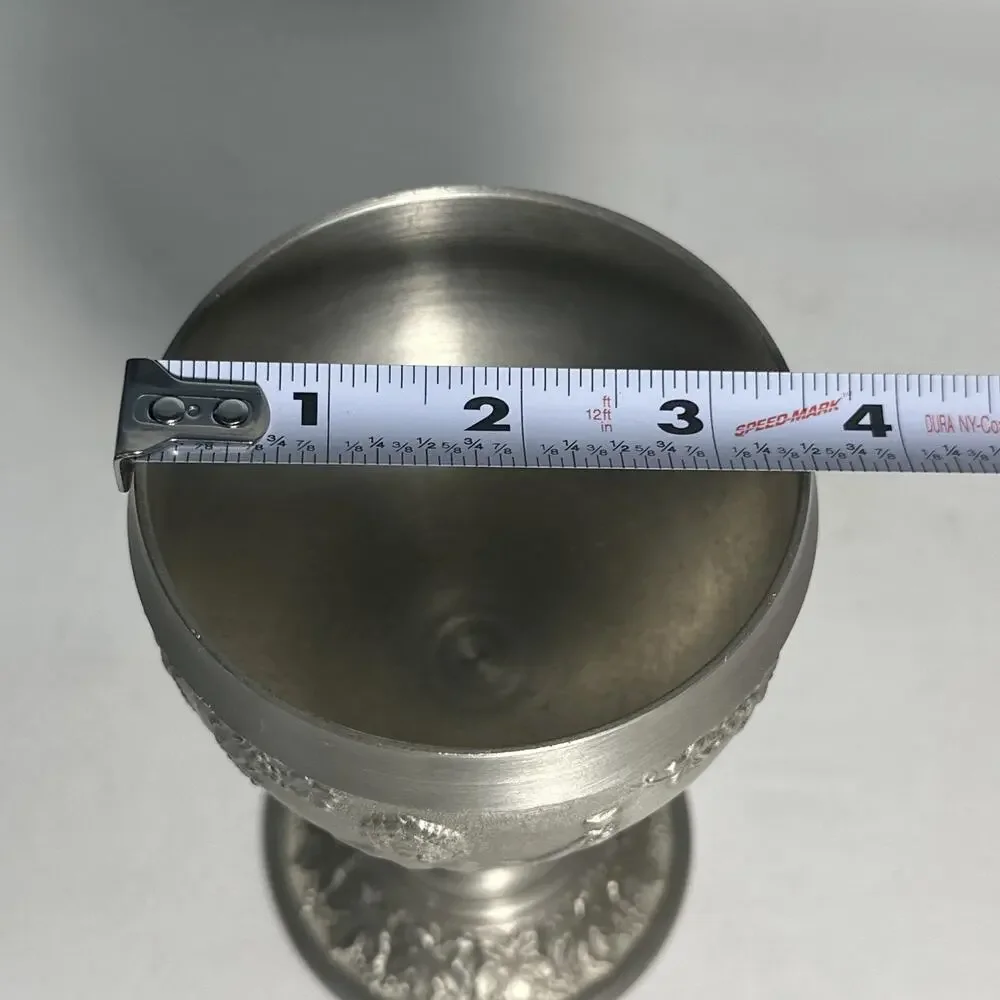 Vintage Rein Zinn Pewter Chalice Wine Goblet “Im Wein ist Wahrheit” 6”